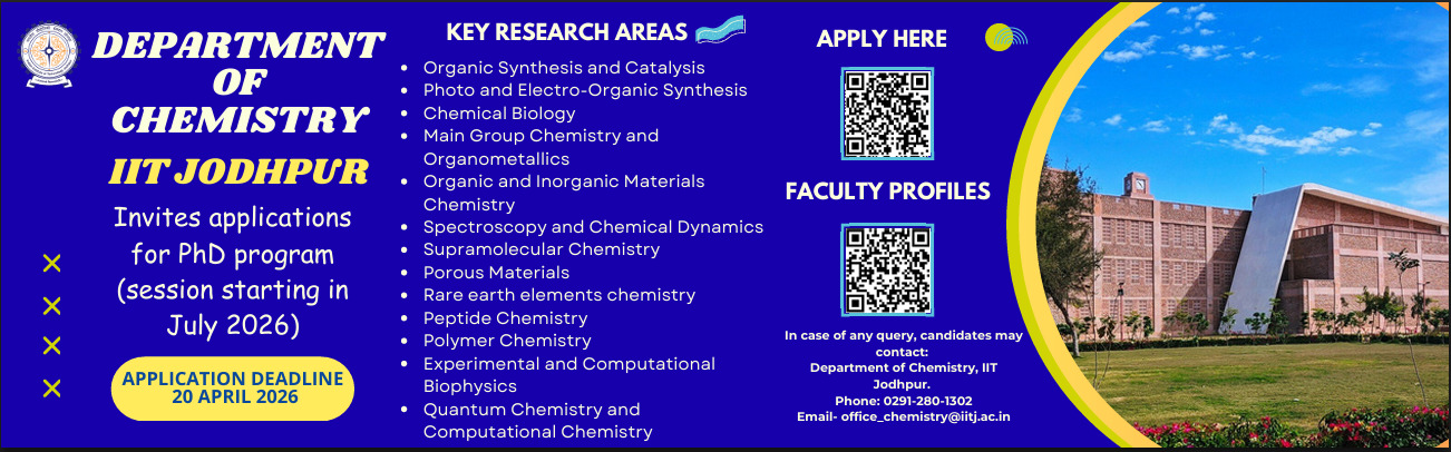 PhD Admission 2026 July session chemistry department