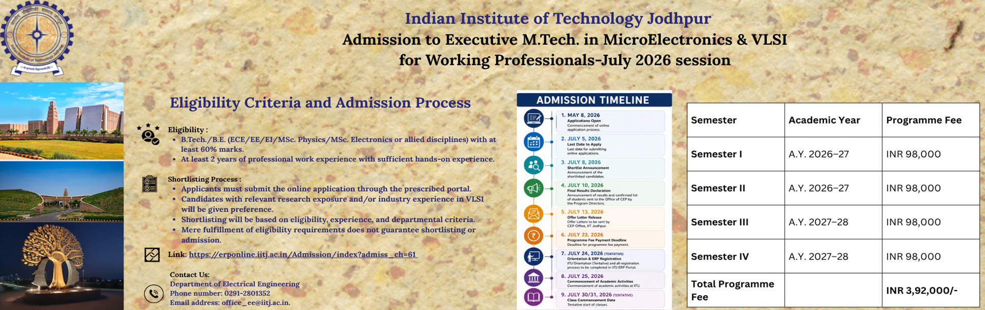 Executive MTech Micro Electronics VLSI for July 2026 session
