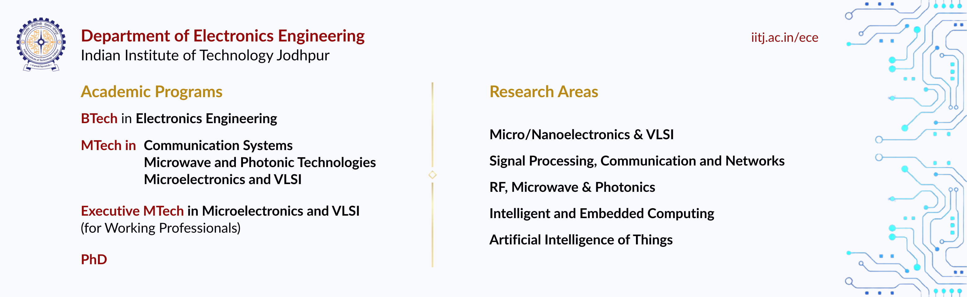 ECE Academic Programs and research Areas