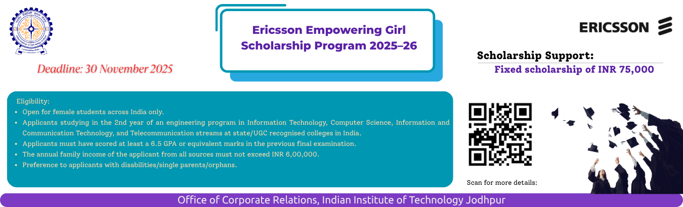 Ericsson Empowering Girl  ERICSSON  Scholarship Program 2025-26